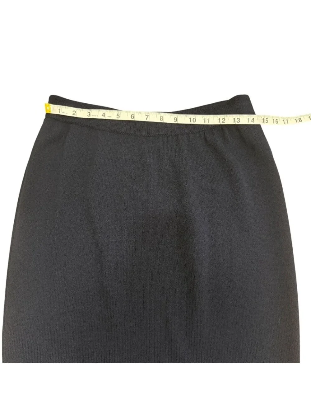 St. John Basics Womens Size 8 Skirt Navy Blue Knit Pencil Skirt Elastic Waist - Picture 4 of 6